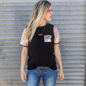 Gold / Black sequence shirt